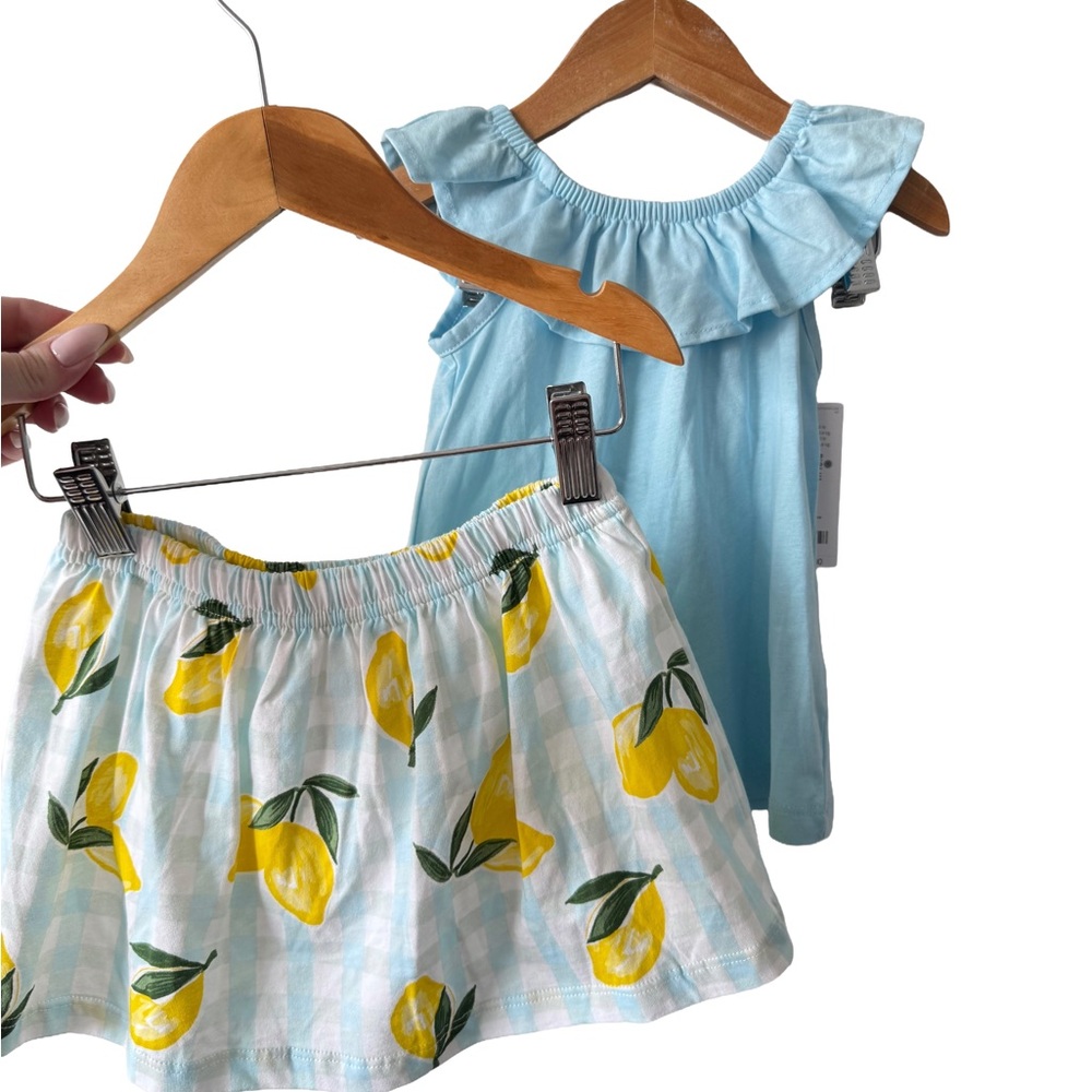 Carter's Lemon Skirt and Light Blue Top Set